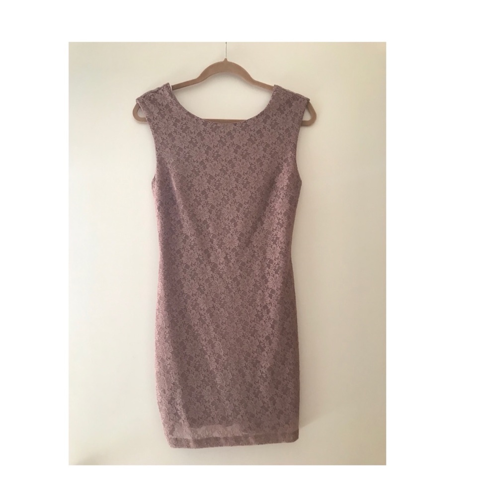 Lace tan dress